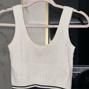 Bershka White Knit Tank Top